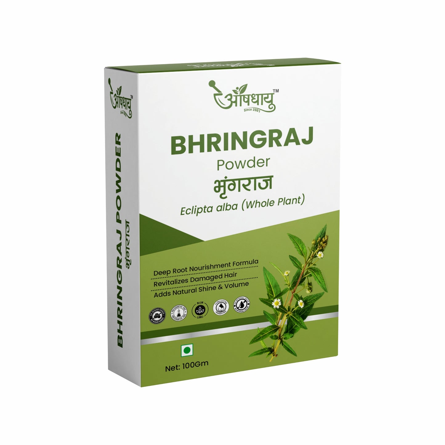 Bhringraj Powder – 100% Pure Ayurvedic Herb for Healthy Hair, Scalp & Overall Wellness