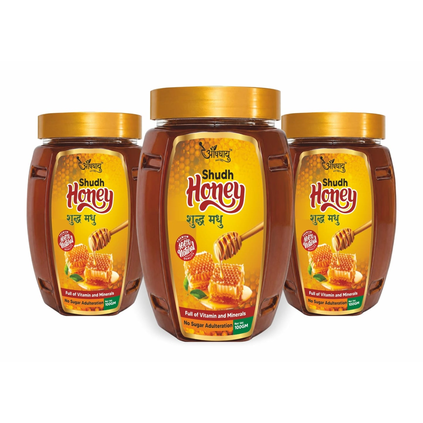 Oushadhayu Shudh Honey – 100% Pure Natural Honey for Immunity, Energy & Daily Wellness